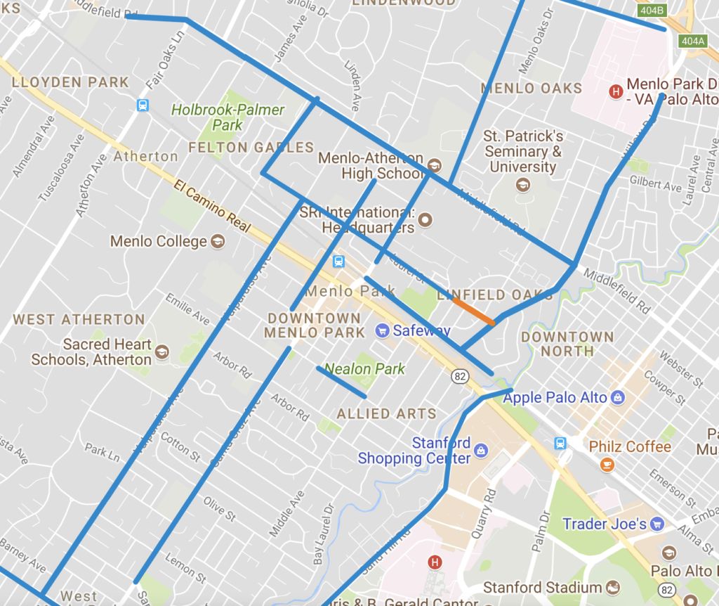 Existing Menlo Park Bike Network – Reimagine Menlo Park